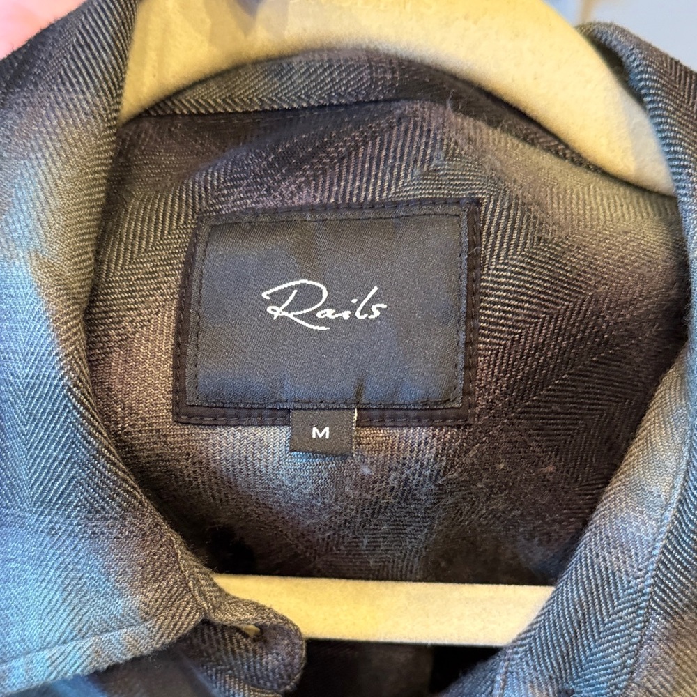 Rails Olive Green and Dark Gray Checkered Shirt - Picture 3 of 4